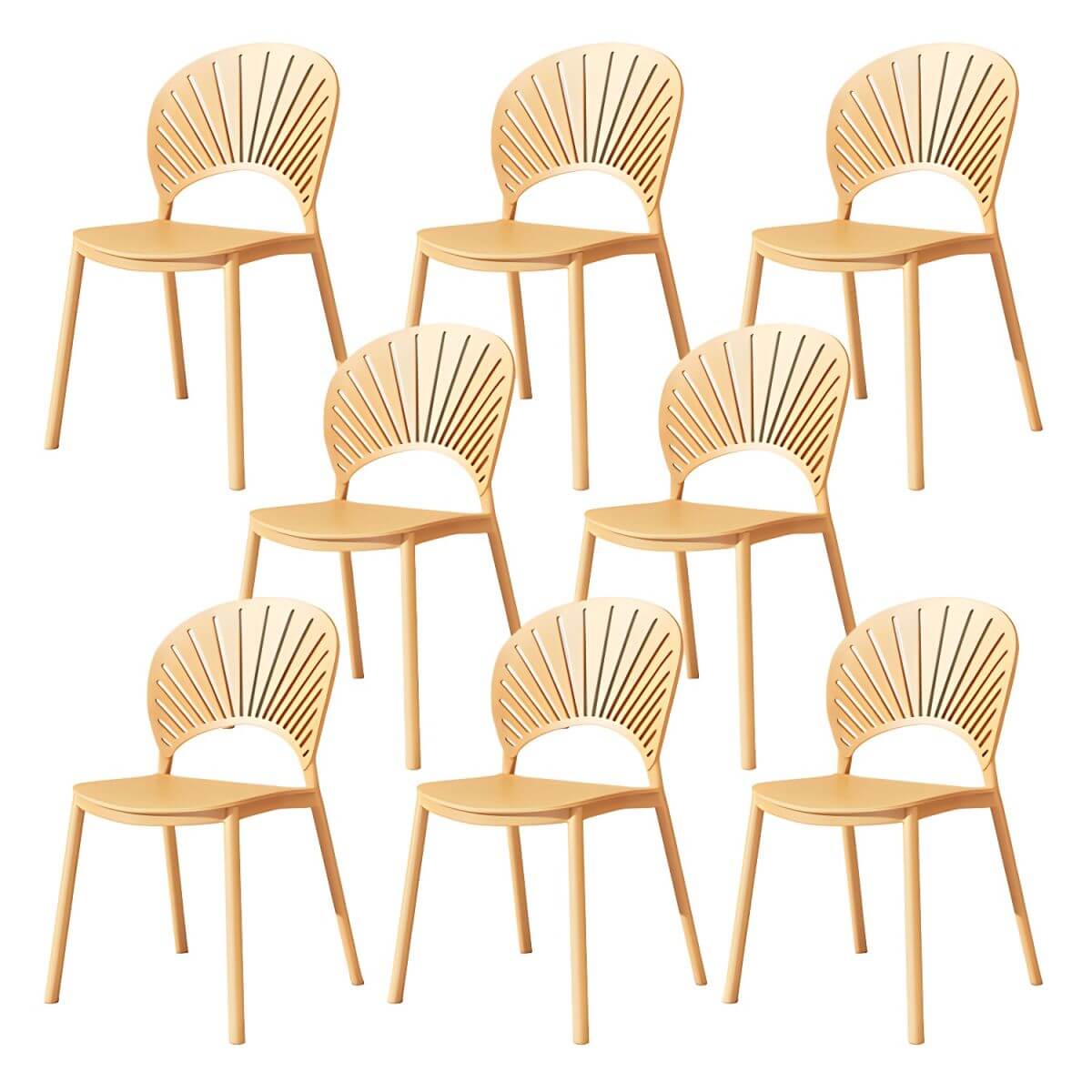 Scandinavian style plastic and acrylic side chair with low back for kitchen and dining