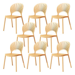 Scandinavian Style Plastic & Acrylic Side Chair with Low Back for Kitchen & Dining Dining Chairs