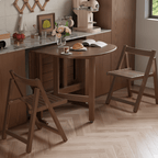 Wooden round folding table ideal for versatile home use and easy storage