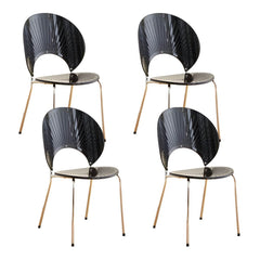 Scandinavian Style Stackable Plastic & Acrylic Side Chair with Silver Legs Dining Chairs