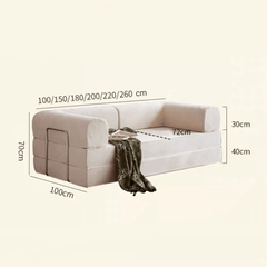 Soft Velvet 3-Seater Sofa Bed - Elegant Modern Design with Easy Maintenance
