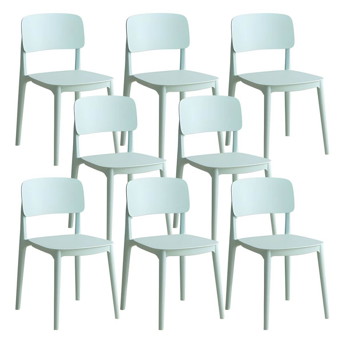 Scandinavian style stackable plastic and acrylic side chair for kitchen and dining