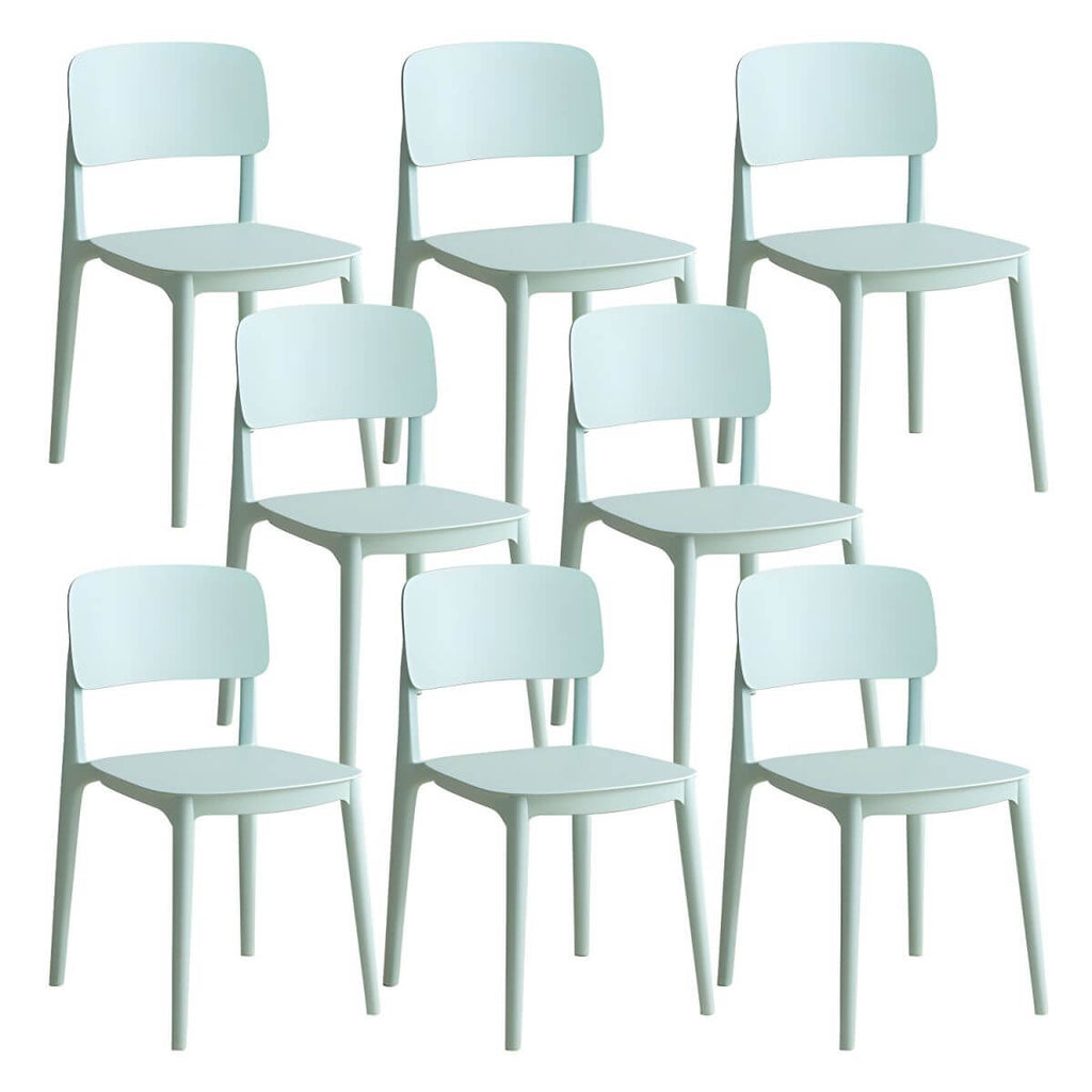 Scandinavian style stackable plastic and acrylic side chair for kitchen and dining