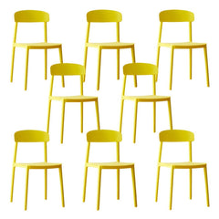 Scandinavian Style Plastic & Acrylic Kitchen & Dining Chair with Low Back Dining Chairs