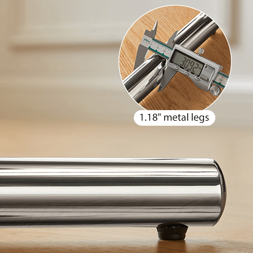 Square vintage dining and desk combo table with slate top, storage, and stainless steel legs