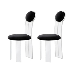 Contemporary Upholstered Dining Chair with Acrylic Frame for Kitchen Dining Chairs