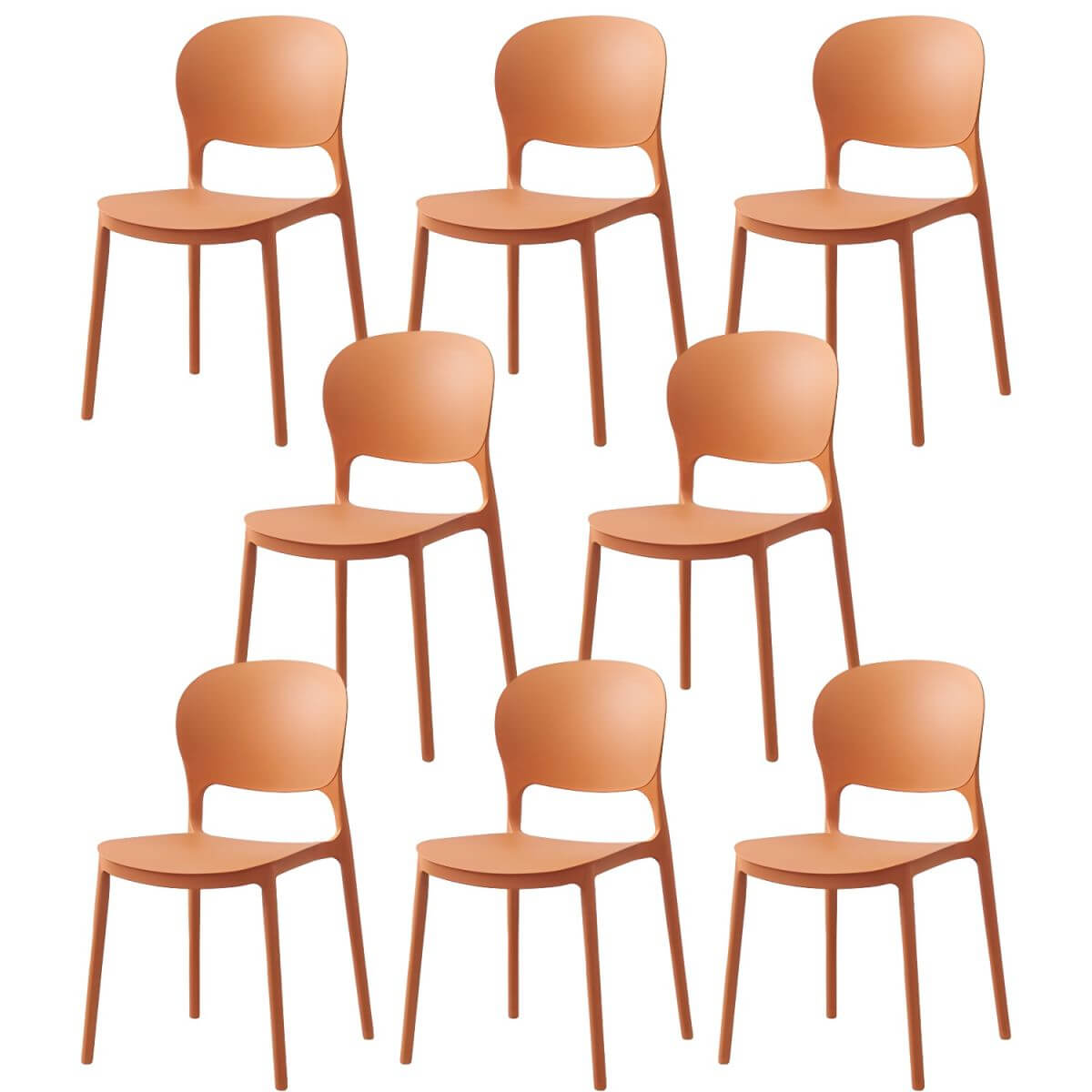 Scandinavian style stackable plastic and acrylic dining side chair for kitchen and dining