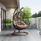 Tropical alloy framed porch swing egg chair with stand and chain included