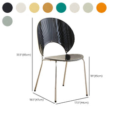 Scandinavian Style Stackable Armless Side Chair in Plastic & Acrylic Dining Chairs