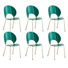 Scandinavian Style Stackable Plastic & Acrylic Side Chair with Silver Legs Dining Chairs