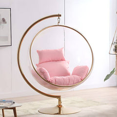 Transparent/Blue/Ruby Porch Swing with Stand Alloy with Cushions & Stand & Chain Porch Swings