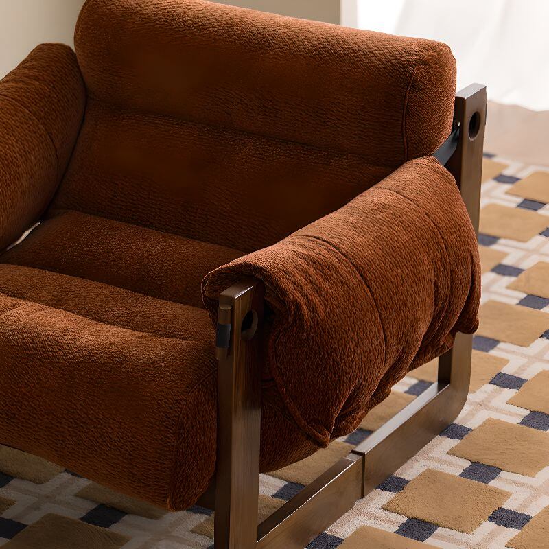 Accent arm chair with fixed back and armrest, available in solid color, striped, and floral patterns