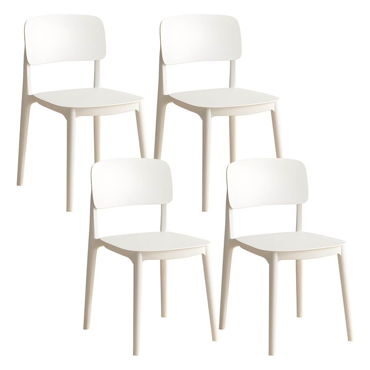 Scandinavian style stackable plastic and acrylic side chair for kitchen and dining