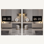 Modern minimalist makeup vanity with storage cabinet, perfect for stylish and elegant spaces