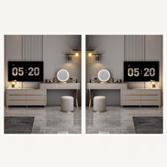 Modern Minimalist Makeup Vanity and Storage Cabinet Combo - Elegant Design for Stylish Spaces