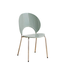 Acrylic Open Back Armless Stackable Dining Chair with Metal Legs Dining Chairs