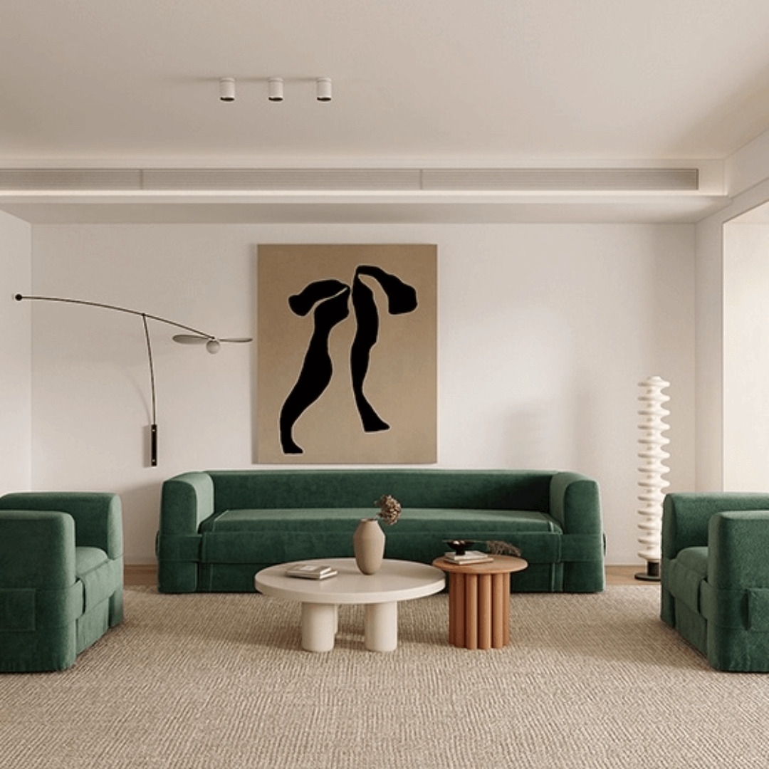 Luxurious Modern Minimalist Sofa Set with Ergonomic Armrests and High-Quality Velvet Fabric