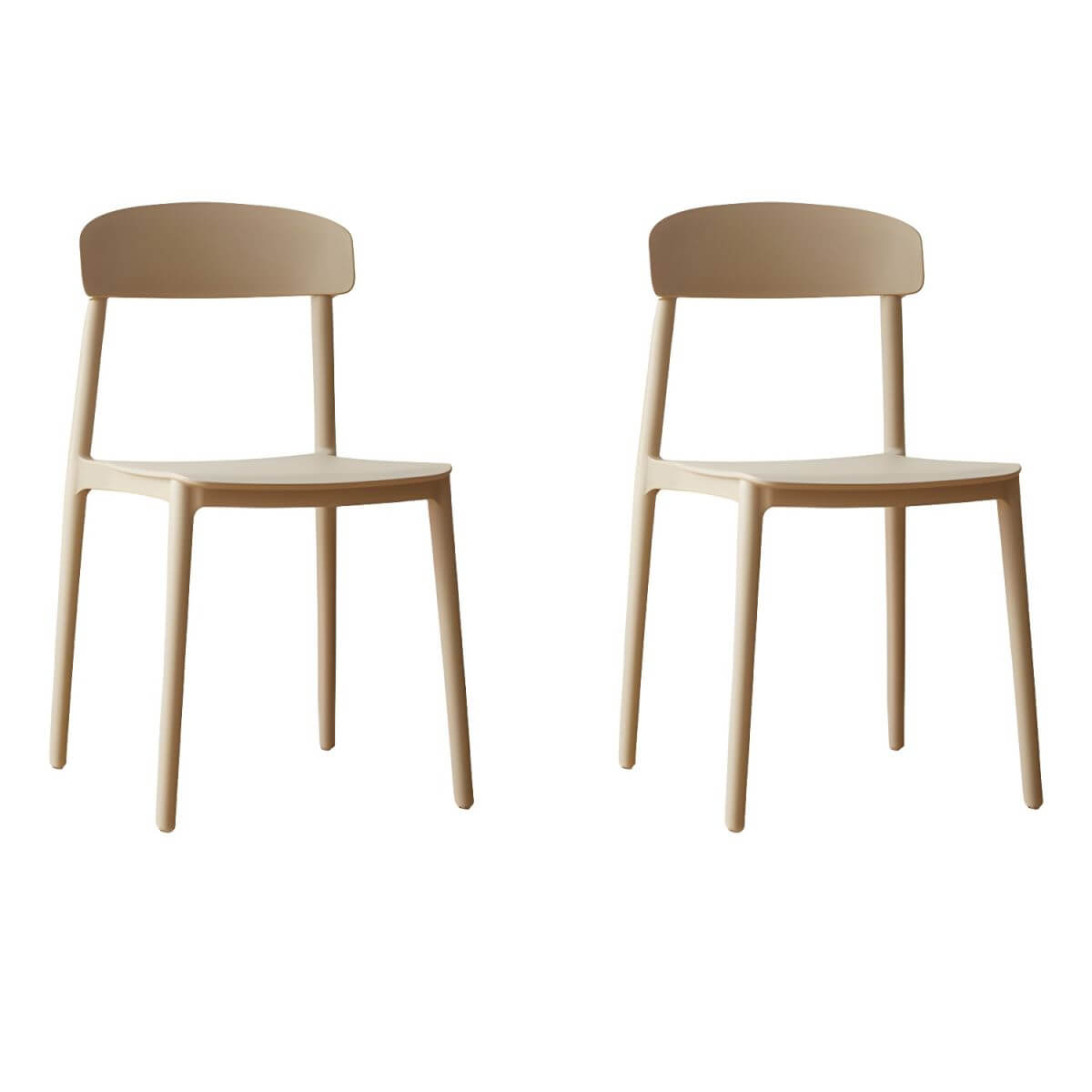 Scandinavian style low back kitchen and dining chair made of plastic and acrylic