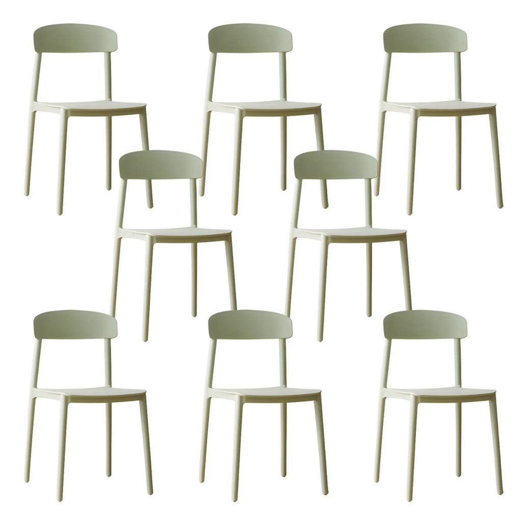 Scandinavian style low back kitchen and dining chair made of plastic and acrylic