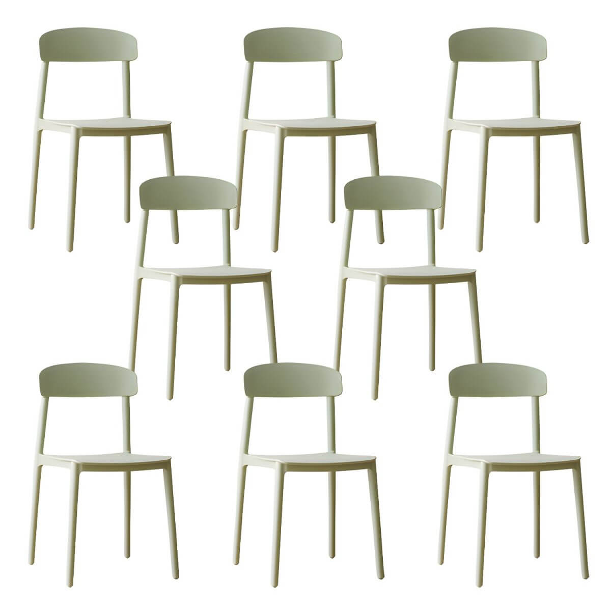 Scandinavian style low back kitchen and dining chair made of plastic and acrylic