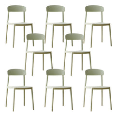 Scandinavian Style Plastic & Acrylic Kitchen & Dining Chair with Low Back Dining Chairs