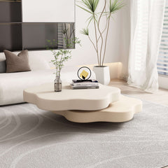 Living Room Cloud Coffee Table with Rotating Shelf