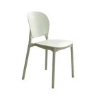 Stackable Scandinavian side chair with open back made of plastic and acrylic for dining