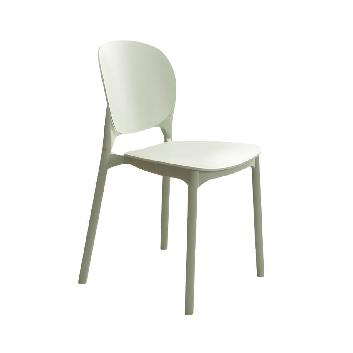 Stackable Scandinavian side chair with open back made of plastic and acrylic for dining