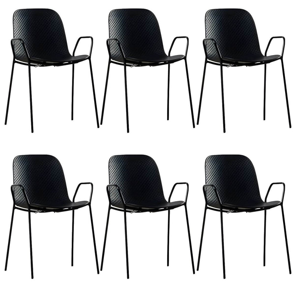 Scandinavian stackable kitchen chair with plastic and acrylic seat and metal legs