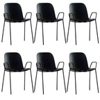 Scandinavian stackable kitchen chair with plastic and acrylic seat and metal legs