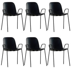 Scandinavian Stackable Plastic & Acrylic Kitchen & Dining Chair with Metal Legs Dining Chairs