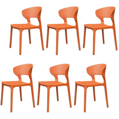 Scandinavian Stackable Side Chair with Open Back and Plastic & Acrylic Material Dining Chairs