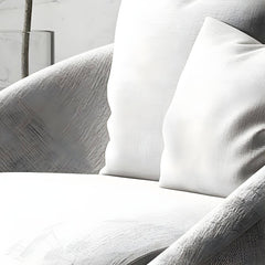 Scandinavian 34.6"Wide Cotton Blend Fixed Back Sloped Arms Papasan Chair with 2 Pillows Accent Chairs