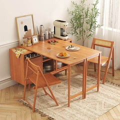 Folding Dining Table Sideboard in One with Glass Sliding Doors and Storage Drawers