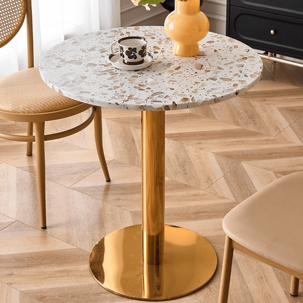 Modern marble table with sturdy metal base, perfect for adding a timeless aesthetic to any space main product image