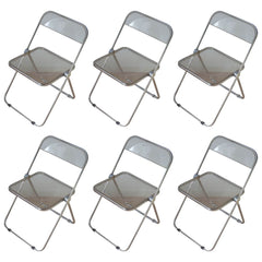 Contemporary Acrylic Open Back Folding Armless Chair for Dining Room Dining Chairs