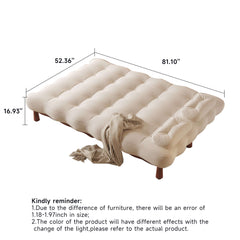 Modern Romantic Convertible Sleeper Beige Sofa Bed
