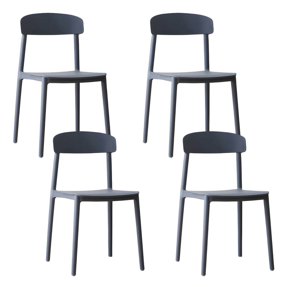 Scandinavian style low back kitchen and dining chair made of plastic and acrylic