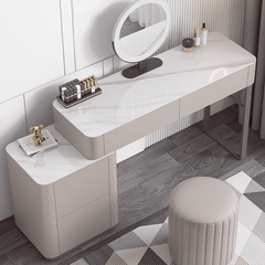 Modern Dressing Table Stool & Mirror Included with Sintered Stone Tabletop