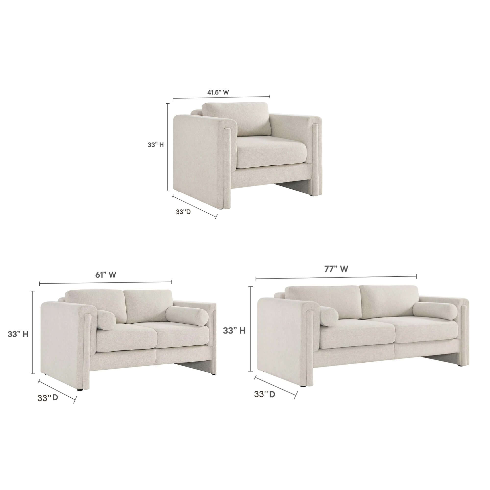 Comfortable fabric loveseat sofa with upholstery, perfect two-seater for small living spaces
