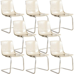 Scandinavian Style Non-Upholstered Side Chair in Plastic & Acrylic Dining Chairs