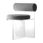 Acrylic contemporary dining chair with solid back, perfect for modern dining rooms