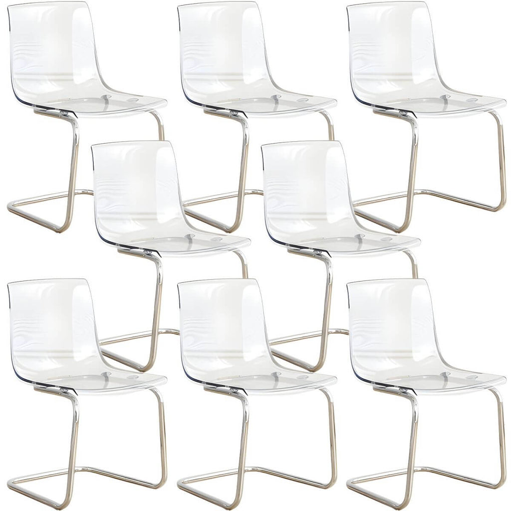Scandinavian style plastic and acrylic non-upholstered side dining chair