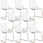 Scandinavian style plastic and acrylic non-upholstered side dining chair