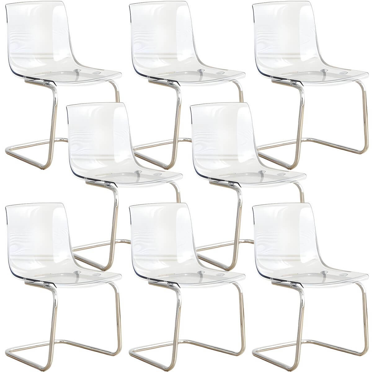 Scandinavian style plastic and acrylic non-upholstered side dining chair