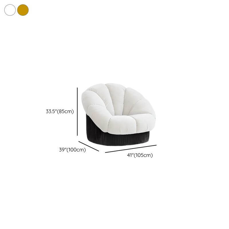 Accent arm chair with fixed back and armrest, available in solid color, striped, and floral patterns