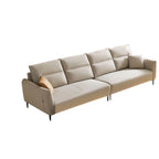 Straight sofa recliner with left-hand facing and round arms, made of polyester blend fabric