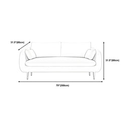 31.5"H Polyester Blend Tuxedo Arm Loose Back Sofa For Living Room Sofa