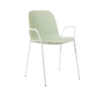 Scandinavian stackable kitchen chair with plastic and acrylic seat and metal legs