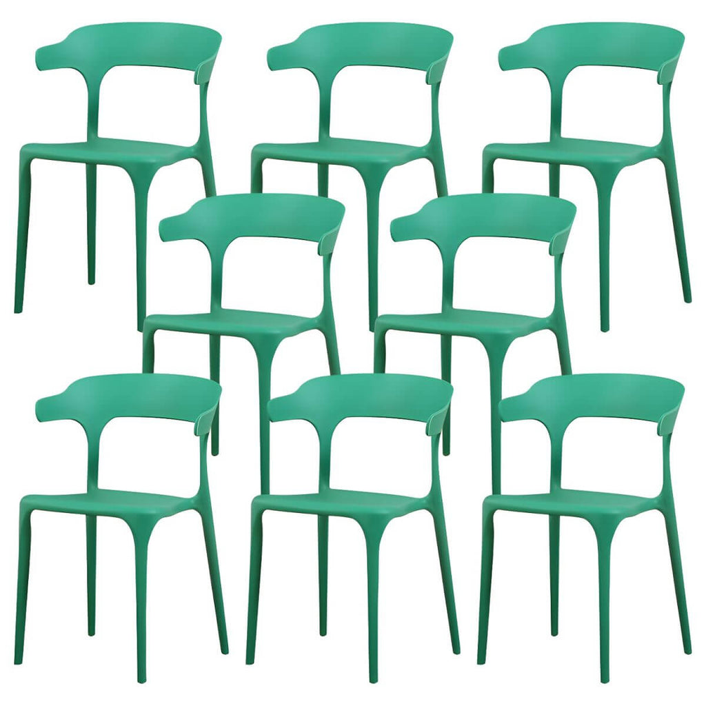 Stackable Nordic acrylic dining chair with armrest and clear acrylic legs